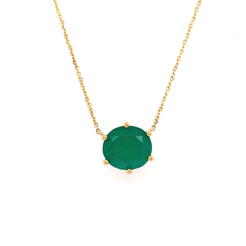 740215 - Custom made emerald pendant in 18KYG -(customer's emerald) -  Paddington Jeweller - OJ Co