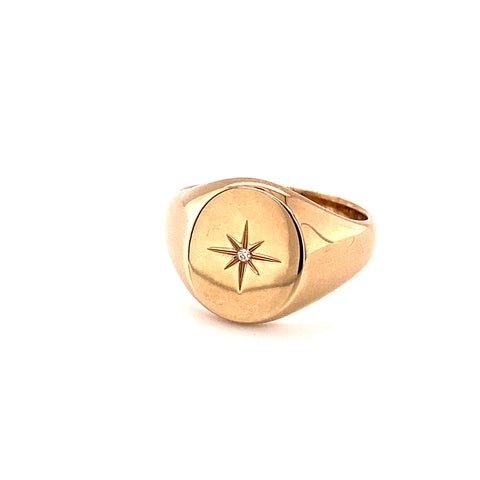SIRIUS - 0.009ct Diamond Star Men's Signet Ring -  Paddington Jeweller - OJ Co