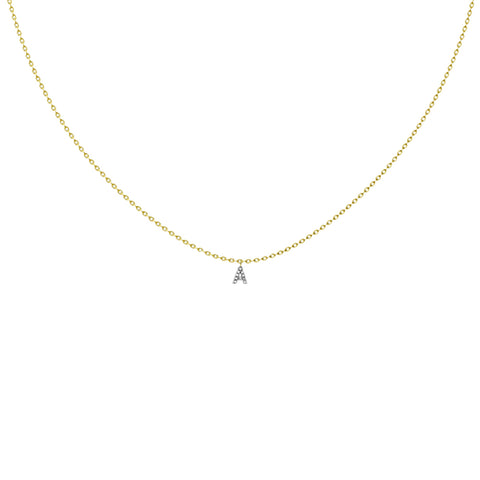 NOM Single Diamond Letter Necklace in 9kt Gold -  Paddington Jeweller - OJ Co