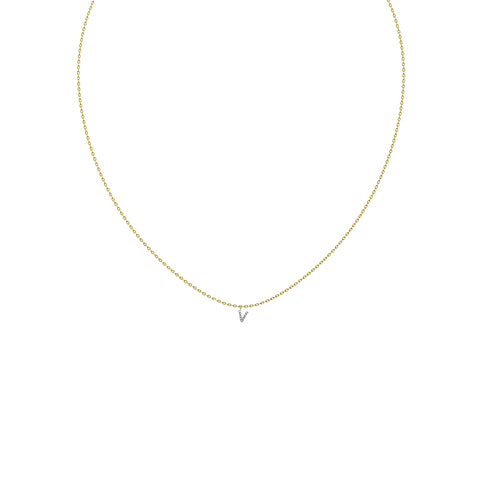 NOM Single Diamond Letter Necklace in 9kt Gold -  Paddington Jeweller - OJ Co