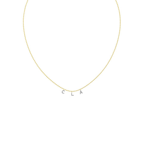 NOM Triple Diamond Letter Necklace in 9kt Gold -  Paddington Jeweller - OJ Co