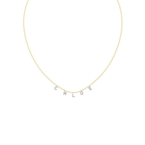 NOM Five Diamond Letter Necklace in 9kt Gold -  Paddington Jeweller - OJ Co