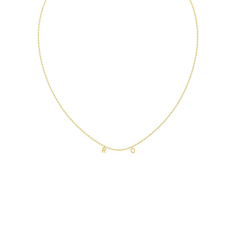 NOM Double Plain Letter Necklace in 9kt Gold -  Paddington Jeweller - OJ Co