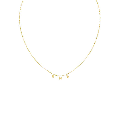 NOM Triple Plain Letter Necklace in 9kt Gold -  Paddington Jeweller - OJ Co
