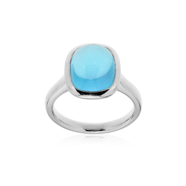 Cushion Shape Cabochon Blue Topaz Ring -  Paddington Jeweller - OJ Co