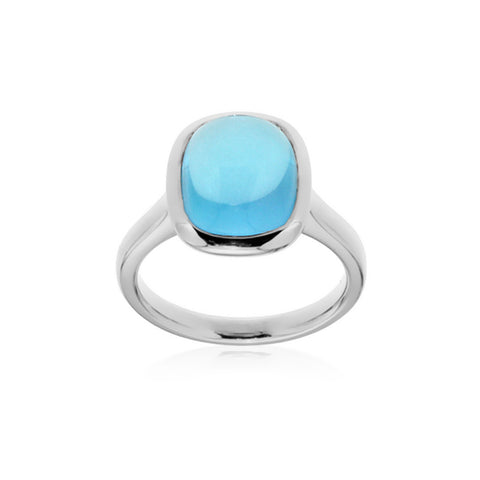 Cushion Shape Cabochon Blue Topaz Ring -  Paddington Jeweller - OJ Co