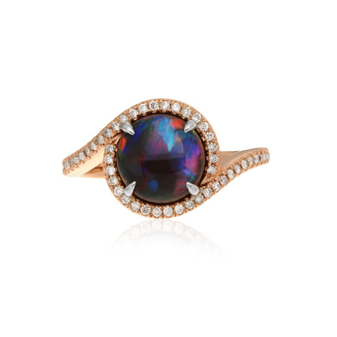 2.61ct Opal and 0.30ct Diamond Ring in 14kt Rose Gold -  Paddington Jeweller - OJ Co