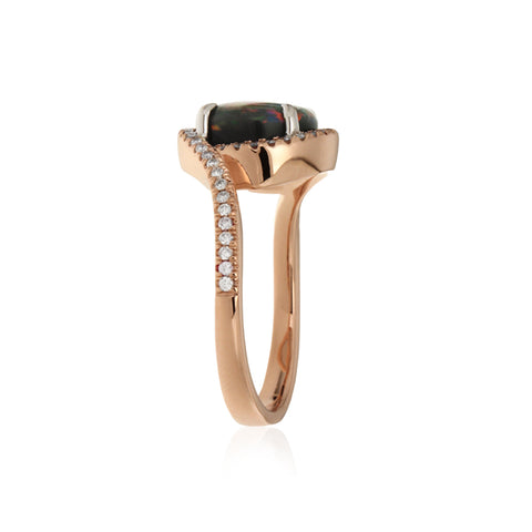 2.61ct Opal and 0.30ct Diamond Ring in 14kt Rose Gold -  Paddington Jeweller - OJ Co