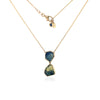 OJCO 2 Tier Rough Sapphire Drop Necklace in 9kt Yellow Gold -Paddington Jeweller - OJ Co