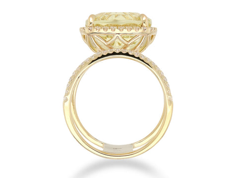 Custom Made  - 9kt Yellow Gold Lemon Quartz and Diamond Ring -  Paddington Jeweller - OJ Co