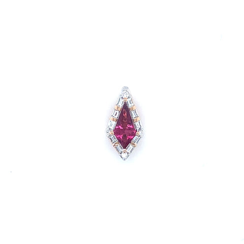 Rosie  - Rubelite Diamond Pendant -  Paddington Jeweller - Ojco