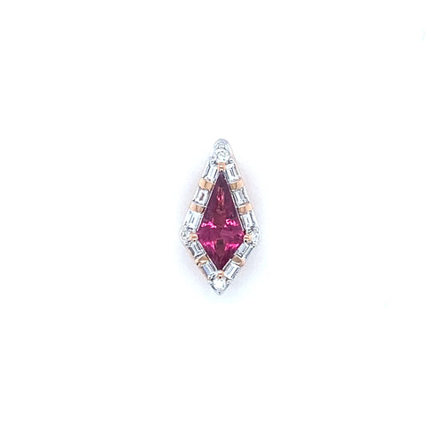 Rosie  - Rubelite Diamond Pendant -  Paddington Jeweller - Ojco