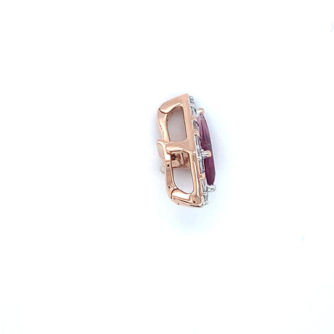 Rosie  - Rubelite Diamond Pendant -  Paddington Jeweller - Ojco