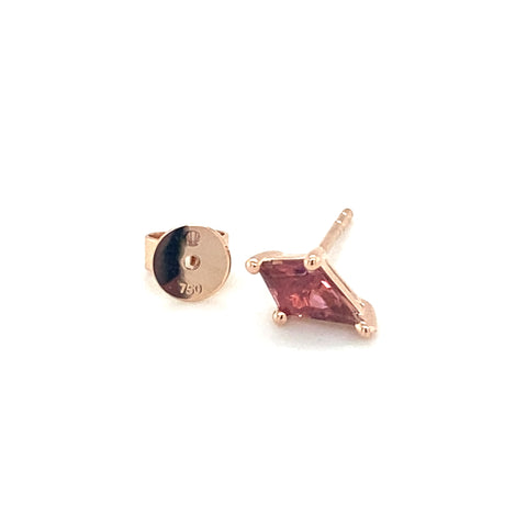 Rose  - Rubelite Stud Earrings -  Paddington Jeweller - Ojco