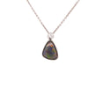 9kt yellow gold double side black opal and diamond swivel necklace -Paddington Jeweller - OJ Co