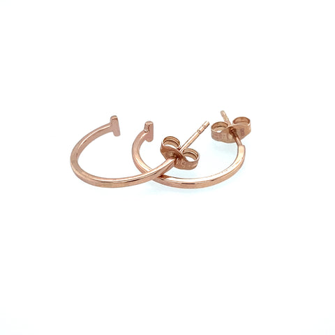 Plain "T" Hoop Earrings in 9kt Gold -  Paddington Jeweller - Ojco