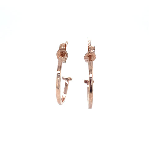 Plain "T" Hoop Earrings in 9kt Gold -  Paddington Jeweller - Ojco