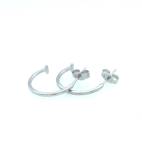 Plain "T" Hoop Earrings in 9kt Gold -  Paddington Jeweller - Ojco