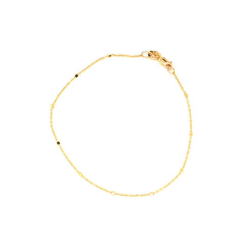 9kt Yellow Gold Cable Square Ball Bracelet, 18cm 1gr -  Paddington Jeweller - OJ Co