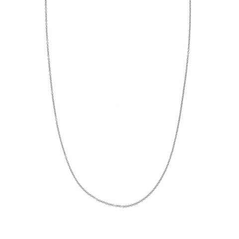 1.2mm Tiffany chain in 9kt white gold, fine minimalist necklace