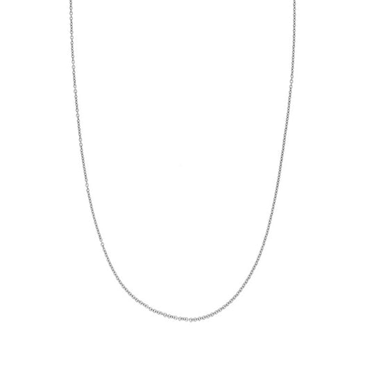 1.2mm Tiffany chain in 9kt white gold, fine minimalist necklace