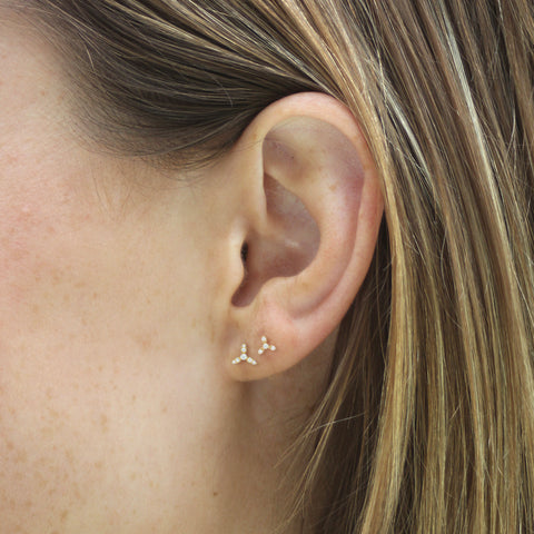 Echo Collection - Tiny Windmill Diamond Studs -  Paddington Jeweller - OJ Co