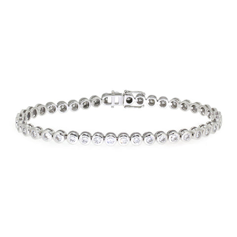 Diamond Bezel tennis bracelet with 2.01ct diamond in 18kt gold -  Paddington Jeweller - OJ Co