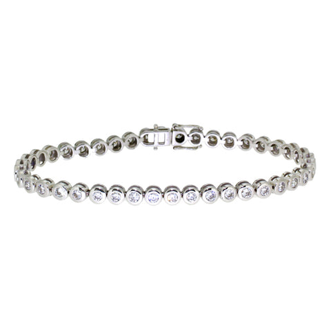 Diamond Bezel tennis bracelet with 2.01ct diamond in 18kt gold -  Paddington Jeweller - OJ Co