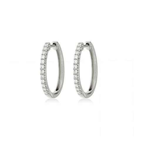 ANELLA - 0.25ct Diamond Oval Huggie Earrings -  Paddington Jeweller - OJ Co