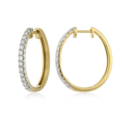 ANNIKA - 1.00ct Diamond Oval Huggie Earrings -  Paddington Jeweller - OJ Co