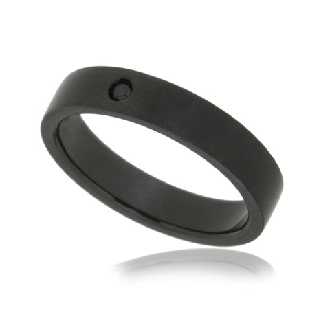 GERONIMO - 0.03ct Black Diamond Ring in Zirconium -  Paddington Jeweller - OJ Co
