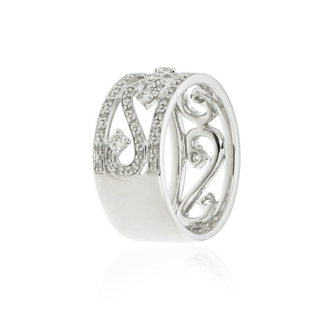 Susanna - 0.50ct Diamond Filigree Ring in 9kt White Gold size O -  Paddington Jeweller - OJ Co