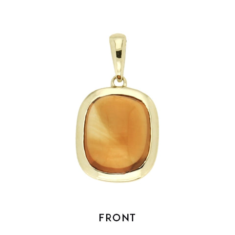 Cushion Shape Cabochon Citrine Pendant -  Paddington Jeweller - OJ Co