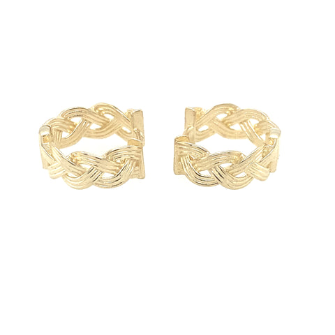 9kt Yellow Gold Braided 11.5mm Huggie Earrings -  Paddington Jeweller - Ojco