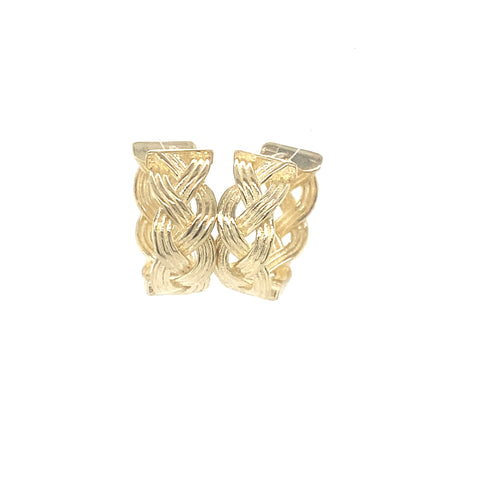 9kt Yellow Gold Braided 11.5mm Huggie Earrings -  Paddington Jeweller - Ojco