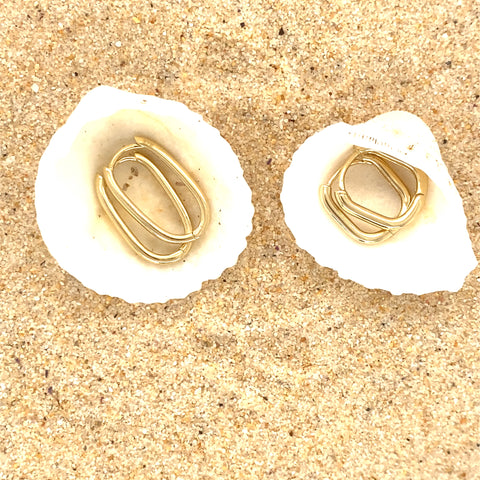9kt Yellow Gold Paperclip 8mm Square Huggie Earrings -  Paddington Jeweller - Ojco