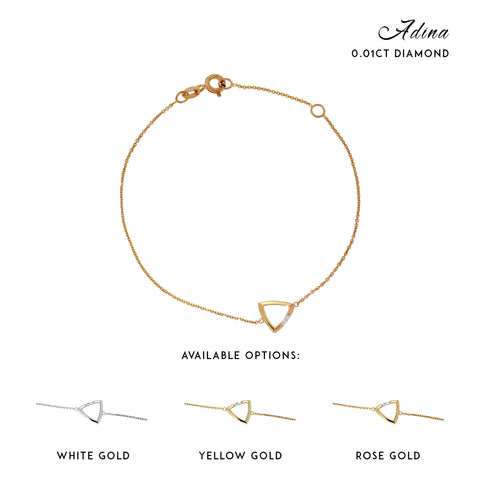 ADINA - 0.01ct Diamond Triangle Bracelet -  Paddington Jeweller - OJ Co