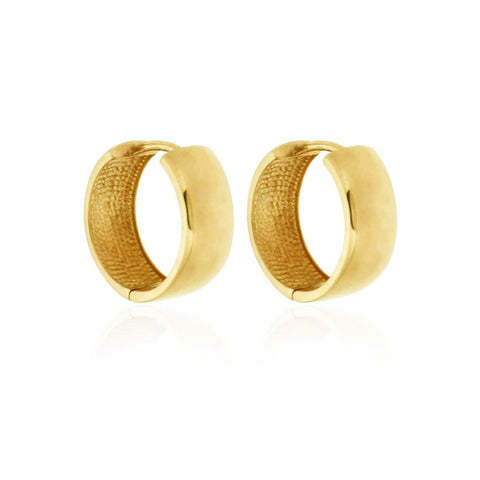 9kt Yellow Gold Round Profile Polished Huggie Earrings 17.6mm -  Paddington Jeweller - OJ Co