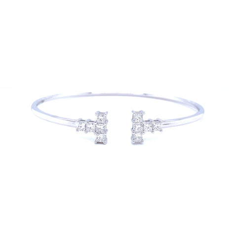 Custom made 9K White Gold Diamond Bangle_customers diamonds+extra diamond -  Paddington Jeweller - OJ Co