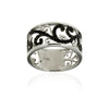 LAETITIA - 0.25ct Black Diamond Filigree Ring in 9kt White Gold Size N -Paddington Jeweller - OJ Co