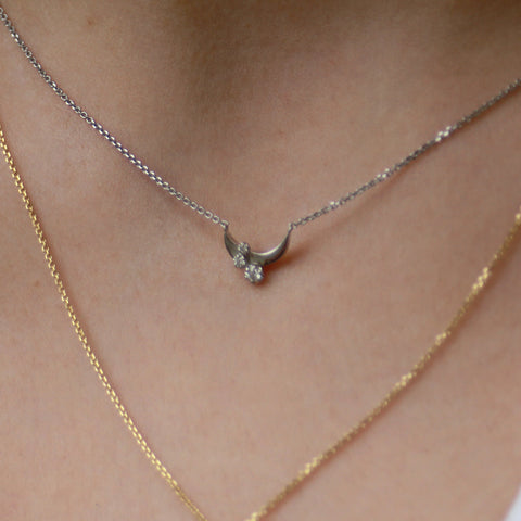 WAVELYN - 0.03ct White Diamond Petite Necklace -  Paddington Jeweller - OJ Co