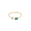 Toi Et Moi Emerald and Diamond Ring -Paddington Jeweller - Ojco
