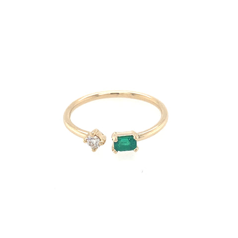 Toi Et Moi Emerald and Diamond Ring -  Paddington Jeweller - Ojco