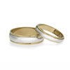 Ladies gold wedding ring- machined bi-tone band -Paddington Jeweller - OJ Co