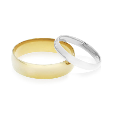 Gents Gold Wedding Ring - half round comfort curve wedder -  Paddington Jeweller - OJ Co