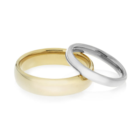 Gents gold wedding ring - ellipse comfort curve wedder -  Paddington Jeweller - OJ Co